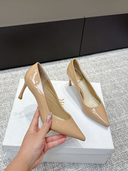 CD 26s High Heels Pump 85 Beige Patent Leather 661475