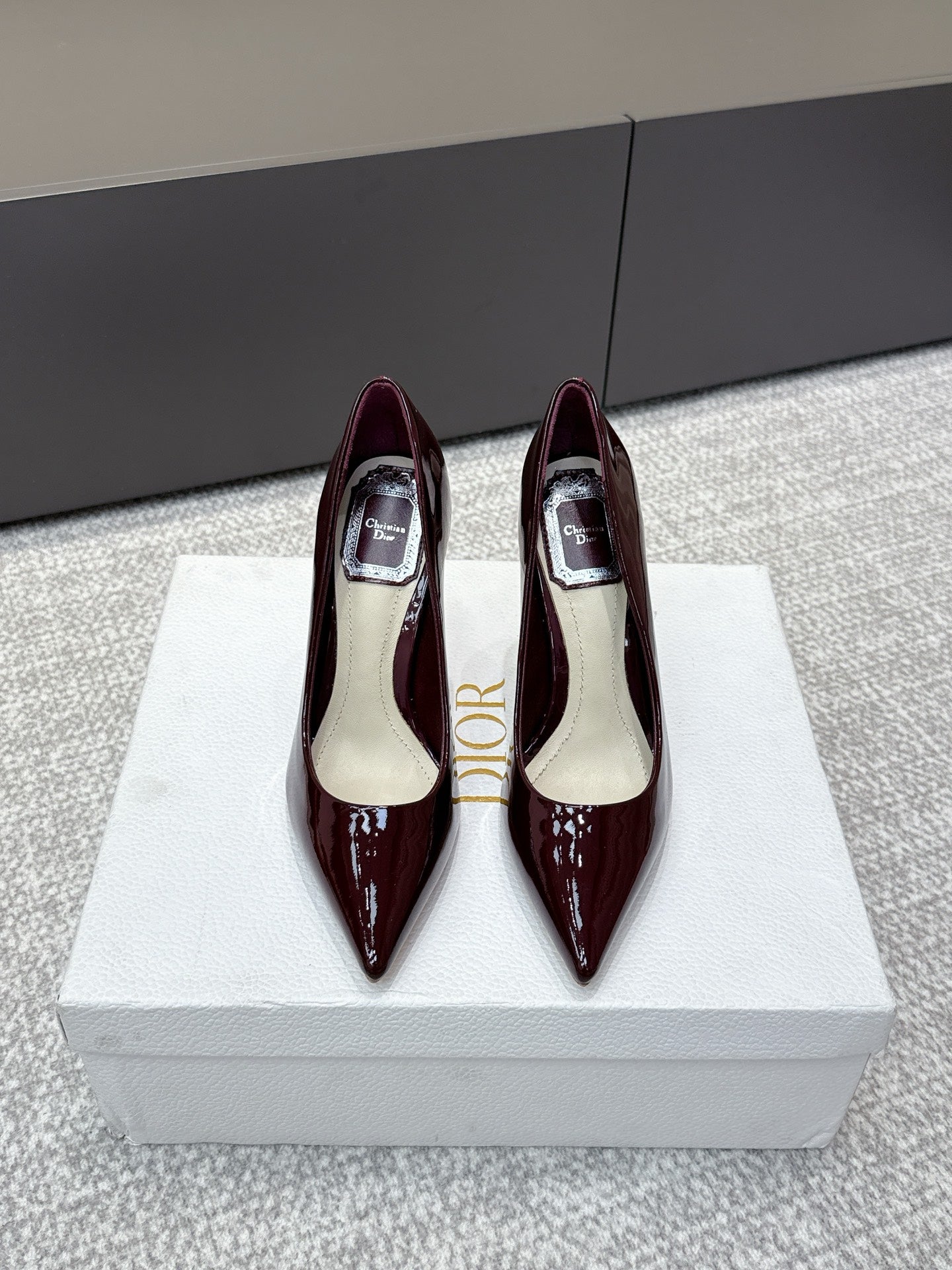 CD 26s High Heels Pump 105 Dark Burgundy Patent Leather 661477