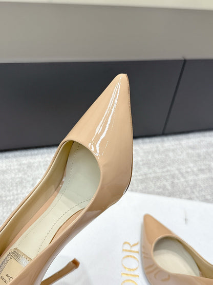 CD 26s High Heels Pump 105 Beige Patent Leather 661480