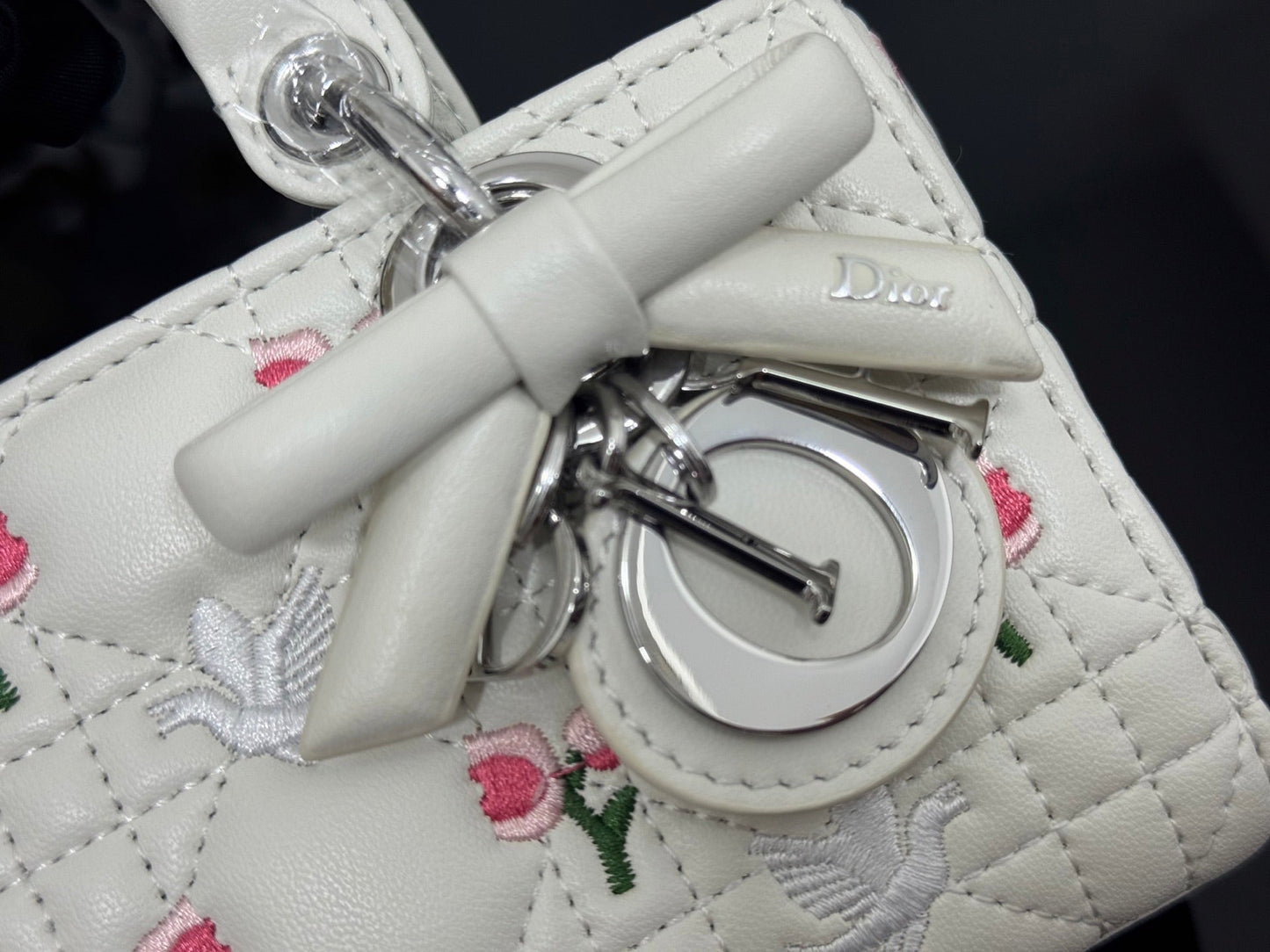 Dior 2026 Lady D-Joy Micro 16cm White Lambskin 158851