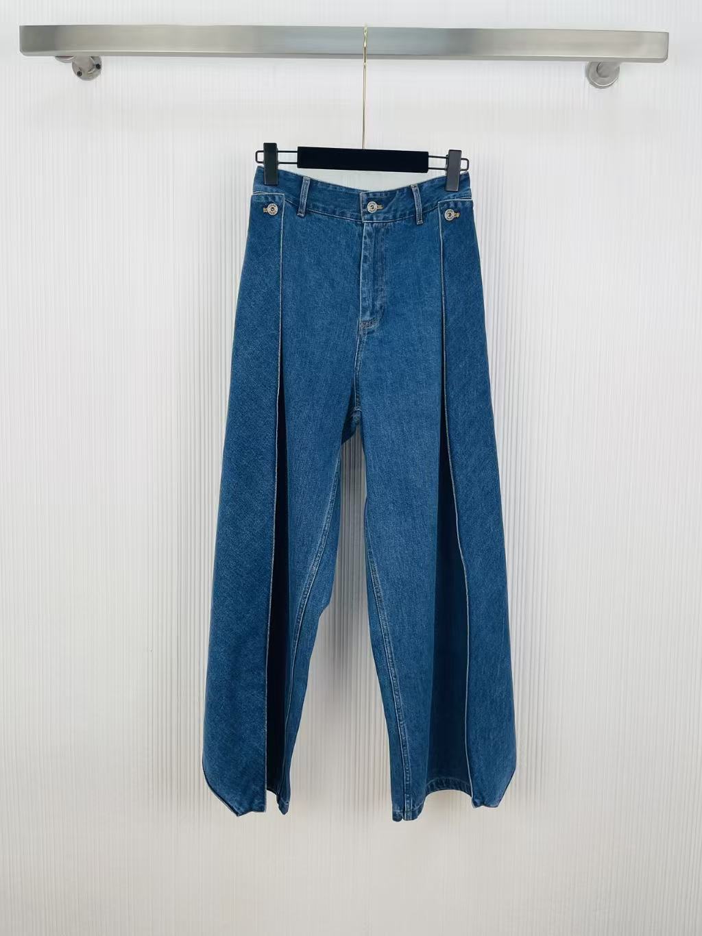 Loewe 26s Draped Flap Jeans Light Blue Denim 400748