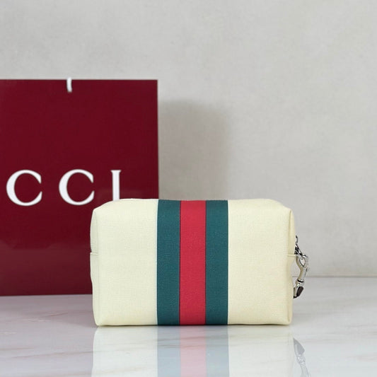 Gucci 2026 Positano Bag 23cm Cream Red Green Canvas