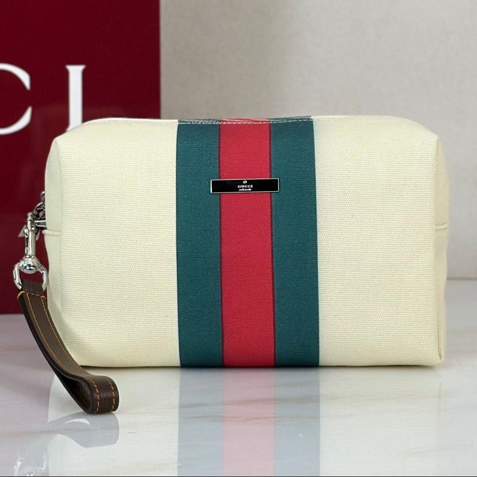 Gucci 2026 Positano Bag 23cm Cream Red Green Canvas