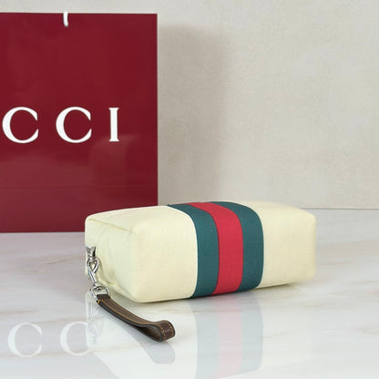 Gucci 2026 Positano Bag 23cm Cream Red Green Canvas