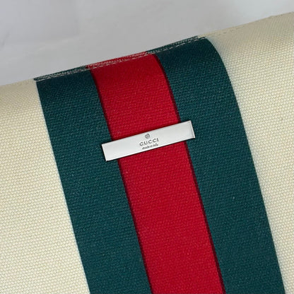 Gucci 2026 Positano Bag 23cm Cream Red Green Canvas