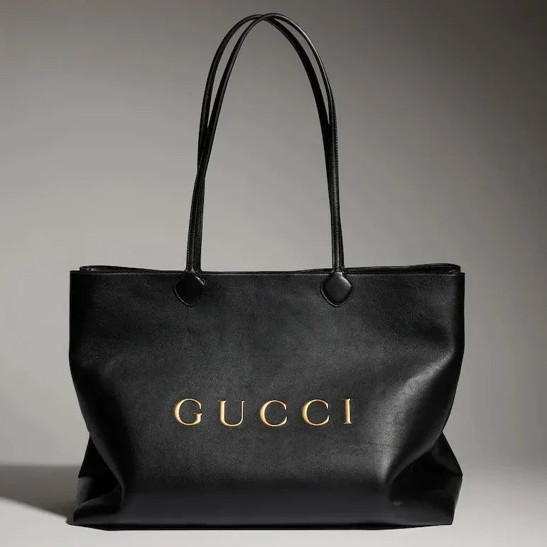 Gucci 2026 NY Large Tote Bag 42cm Black Canvas Leather
