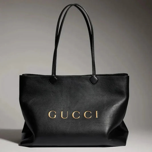 Gucci 2026 NY Large Tote Bag 42cm Black Canvas Leather