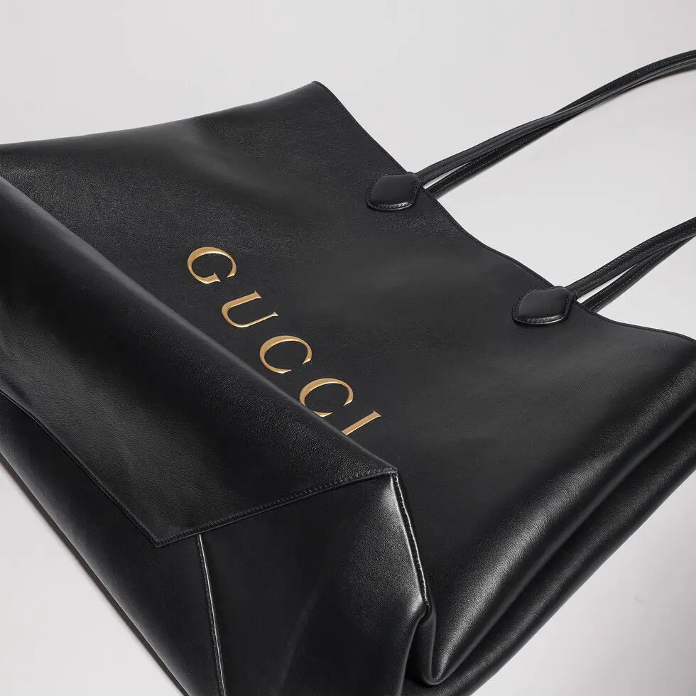 Gucci 2026 NY Large Tote Bag 42cm Black Canvas Leather