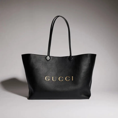 Gucci 2026 NY Large Tote Bag 42cm Black Canvas Leather