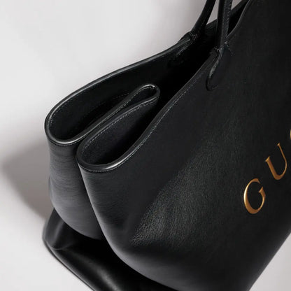 Gucci 2026 NY Large Tote Bag 42cm Black Canvas Leather