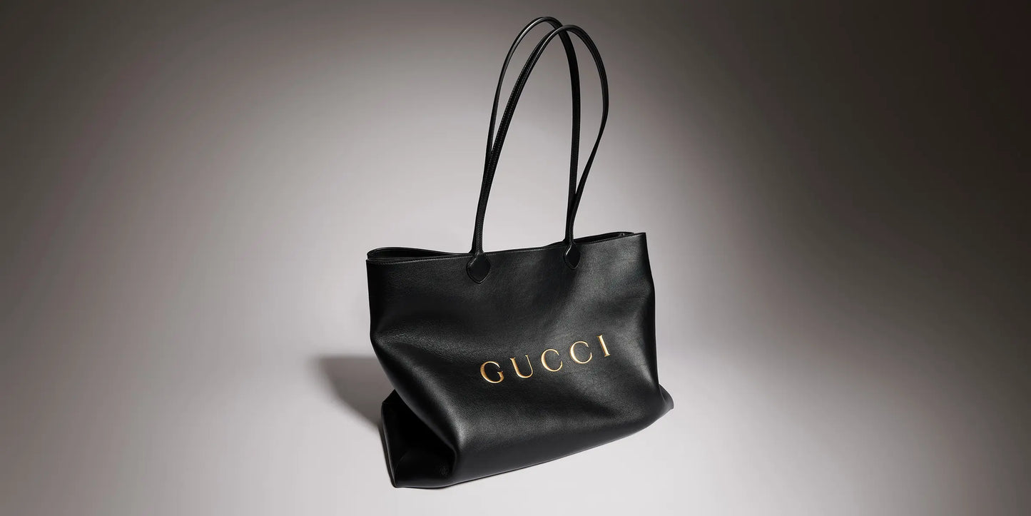 Gucci 2026 NY Large Tote Bag 42cm Black Canvas Leather
