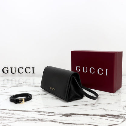 Gucci 2026 Wallet with Strap 19cm Black Calfskin