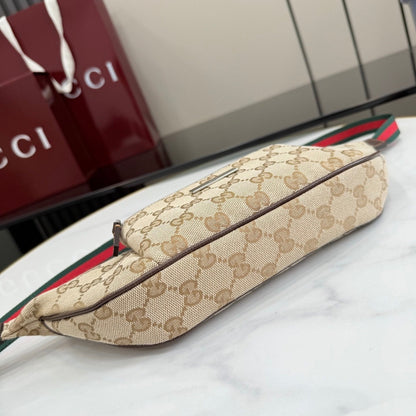 Gucci 2026 Flatpack Belt Bag 20cm Sand mix Brown Canvas Leather