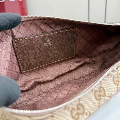 Gucci 2026 Flatpack Belt Bag 20cm Sand mix Brown Canvas Leather
