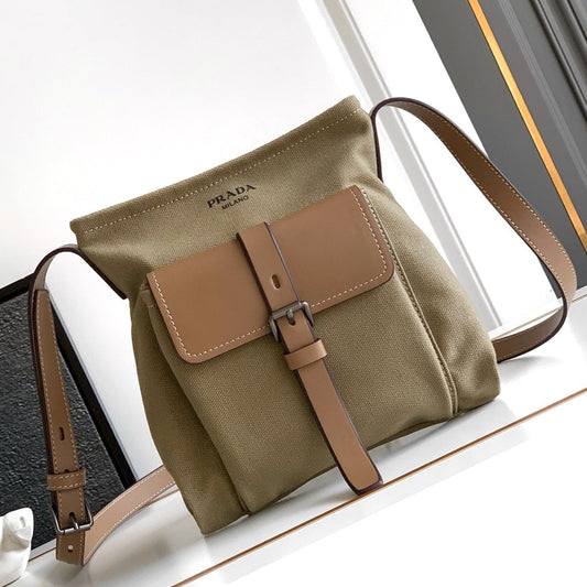 Prada 2026 Route Shoulder Bag 26cm Canvas Leather