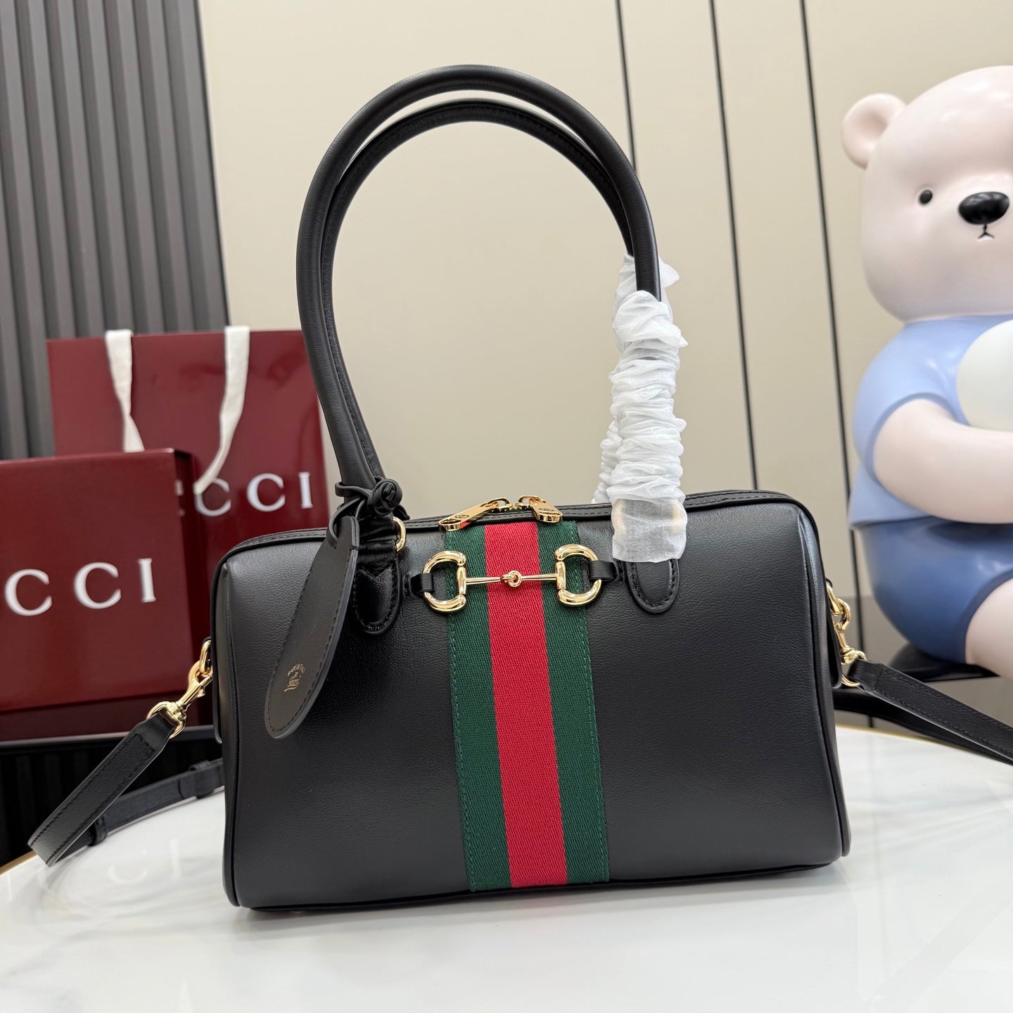 Gucci 2026 Borsetto Boston Bag Black Leather