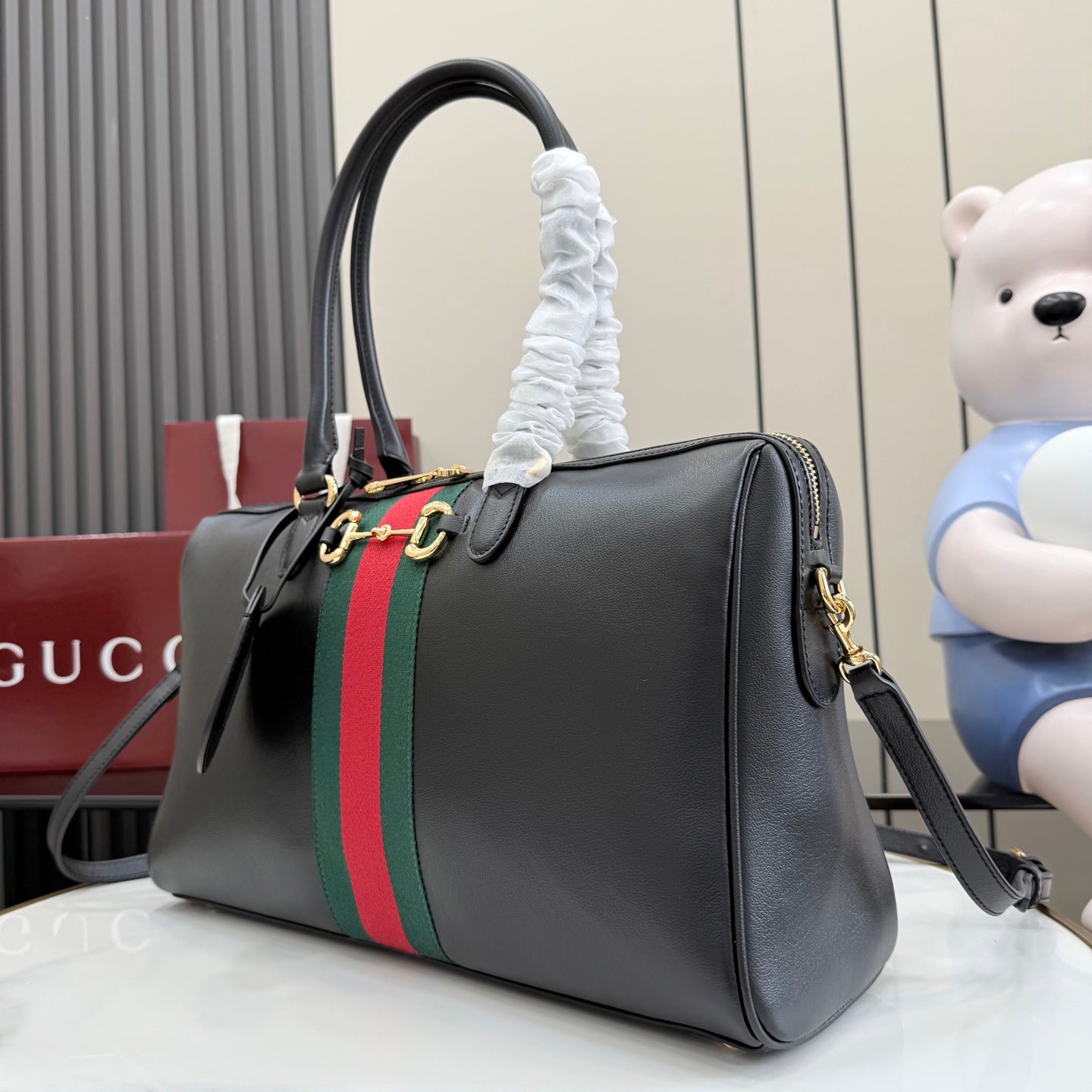 Gucci 2026 Borsetto Boston Bag Black Leather