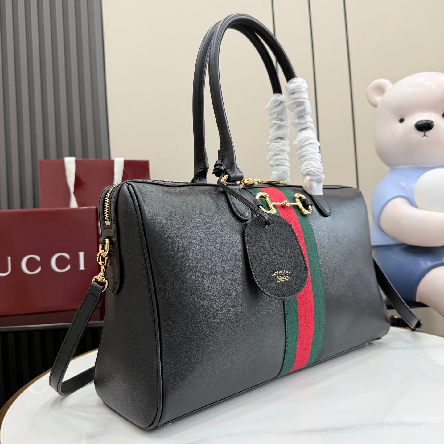 Gucci 2026 Borsetto Boston Bag Black Leather