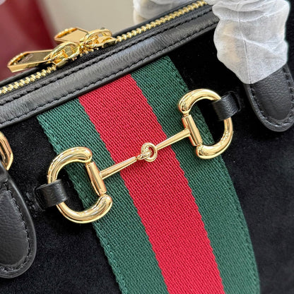 Gucci 2026 Borsetto Boston Bag Suede Leather