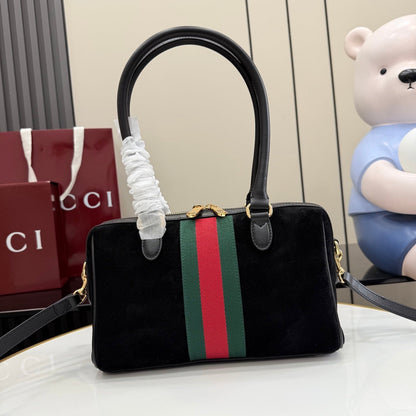 Gucci 2026 Borsetto Boston Bag Suede Leather