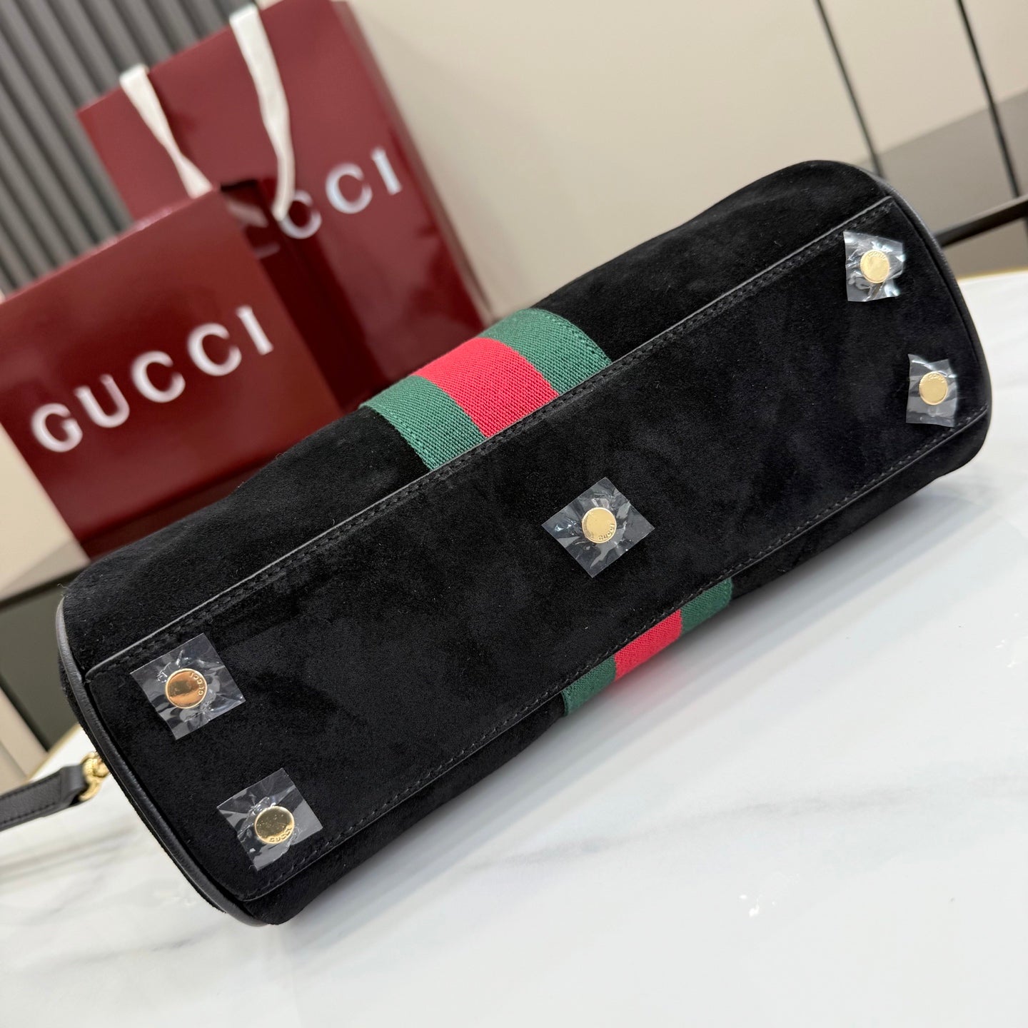 Gucci 2026 Borsetto Boston Bag Suede Leather