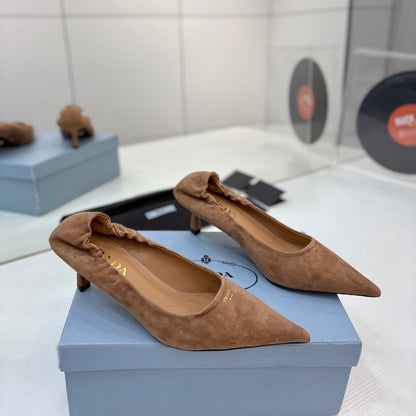 PRA 26S Pointed Toe High Heels 55 Brown Suede 627127