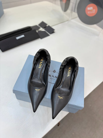 PRA 26S Pointed Toe High Heels 55 Black Cowhide 627130