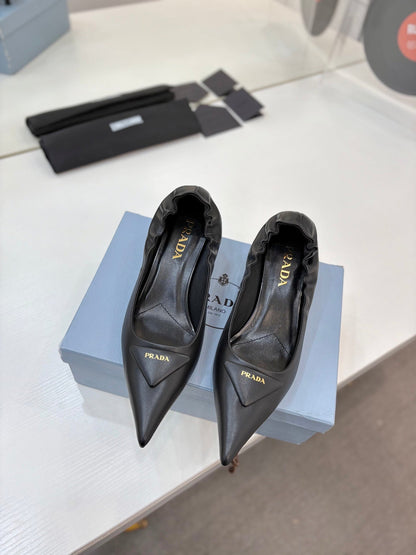 PRA 26S Pointed Toe High Heels 55 Black Cowhide 627135