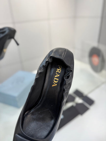 PRA 26S Pointed Toe High Heels 55 Black Cowhide 627135