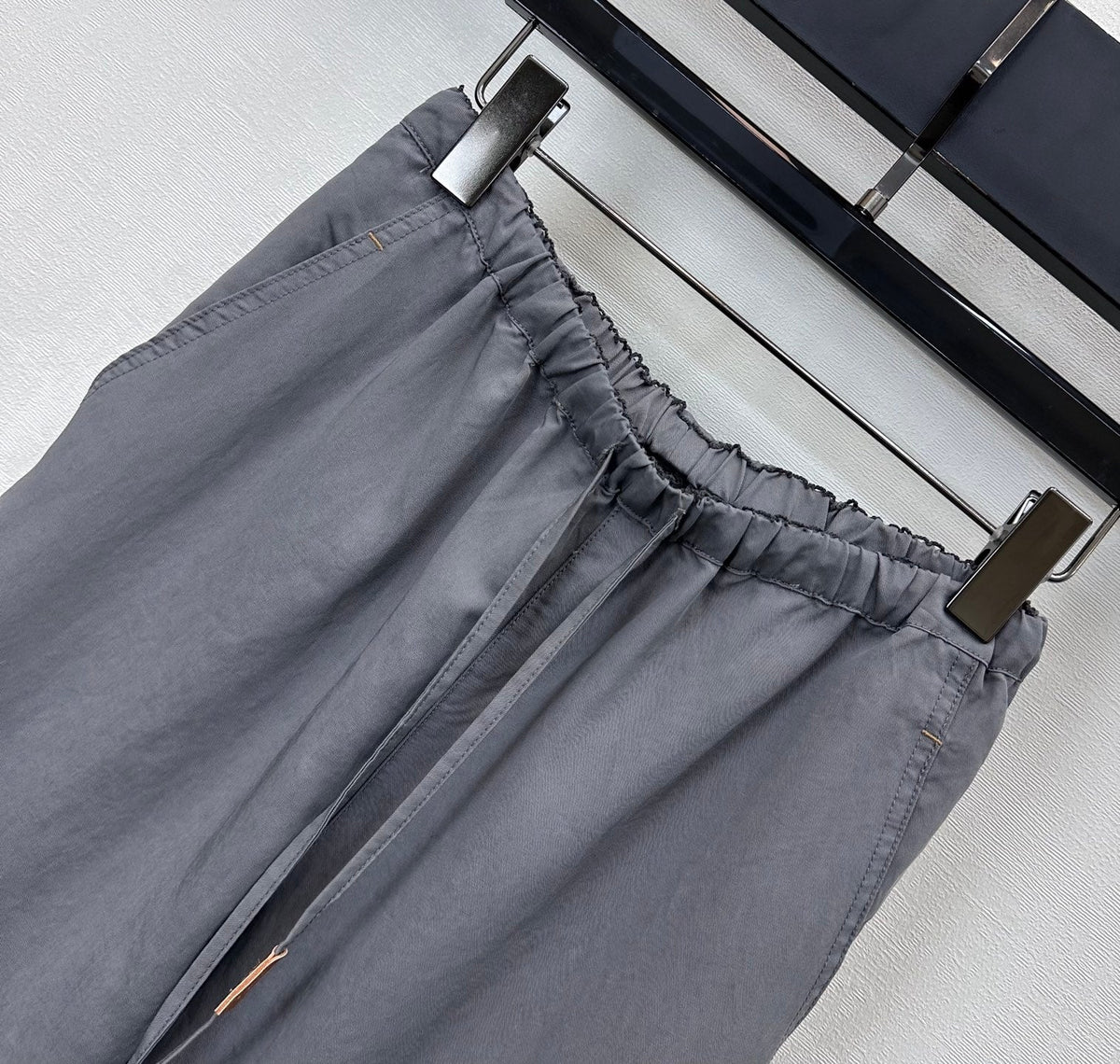 Loewe Drawstring Wide-Leg Pants Dark Grey Lyocell 350226