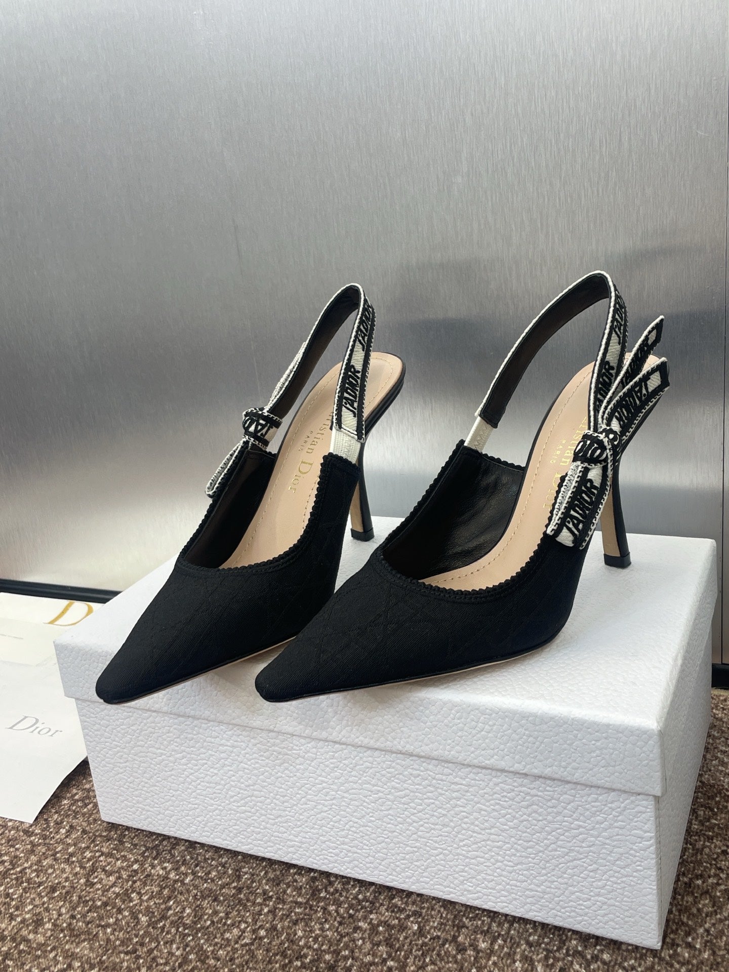 Dior 2026 J'Adior Slingback Pump Black Fabric Sheepskin 330329