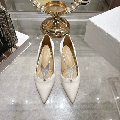 CD 26 Pump 35mm Ivory Silk Satin 592203