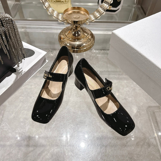 CD 26 Lolita High Heels 40 Black Patent Leather 592210