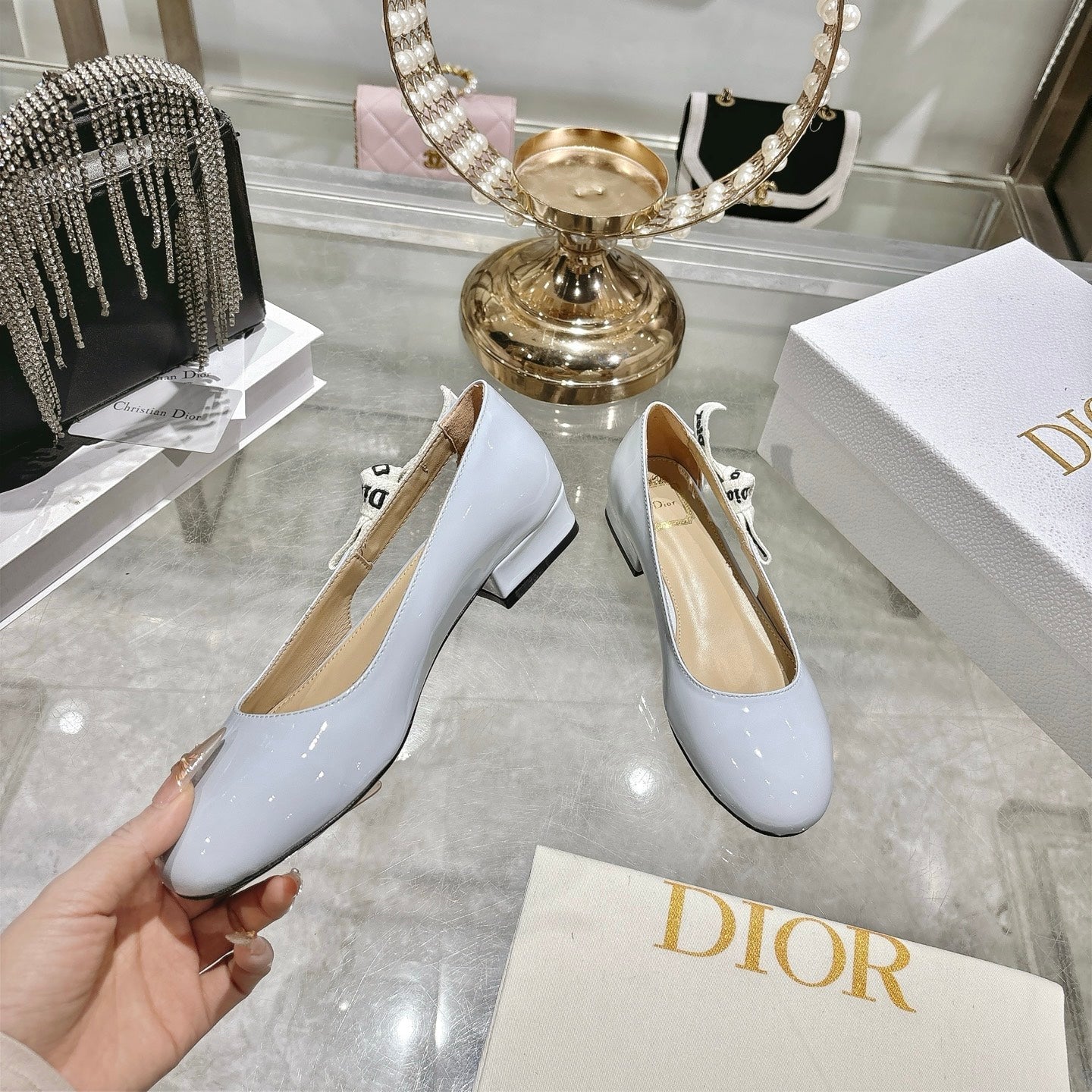 CD 26 Lolita Ballet Flats 30 Baby Blue Patent Leather 679730