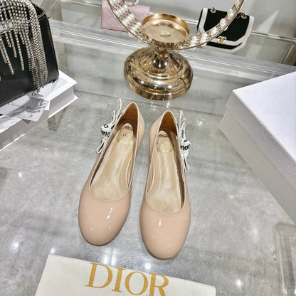CD 26 Lolita Ballet Flats 30 Beige Patent Leather 679731