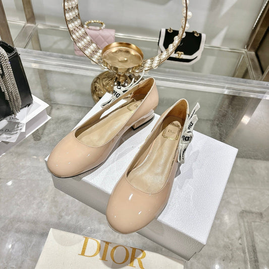CD 26 Lolita Ballet Flats 30 Beige Patent Leather 679731