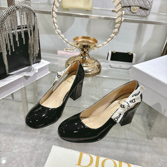 CD 26 Lolita High-Heeled 85 Black Beige Patent Leather 679734