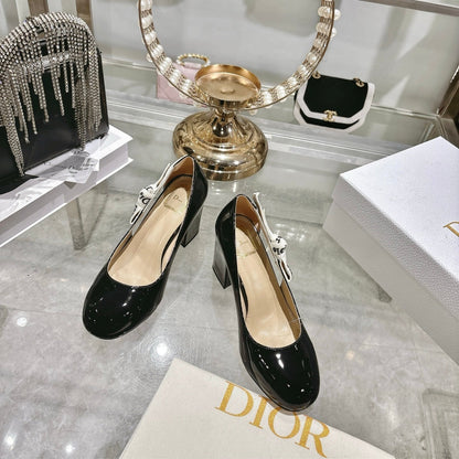 CD 26 Lolita High-Heeled 85 Black Beige Patent Leather 679734
