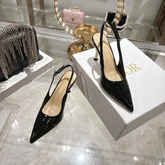 CD 26 Slingback 80 Black Beige Patent Leather 679853