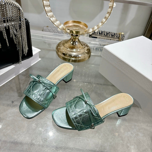 CD 26s Slippers Metallic Mint Calfskin 679867
