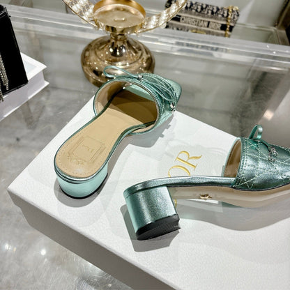 CD 26s Slippers Metallic Mint Calfskin 679867