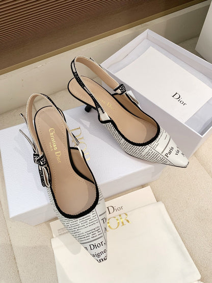 CD 26 Slingback 65 White Black Technology Fabric 614905