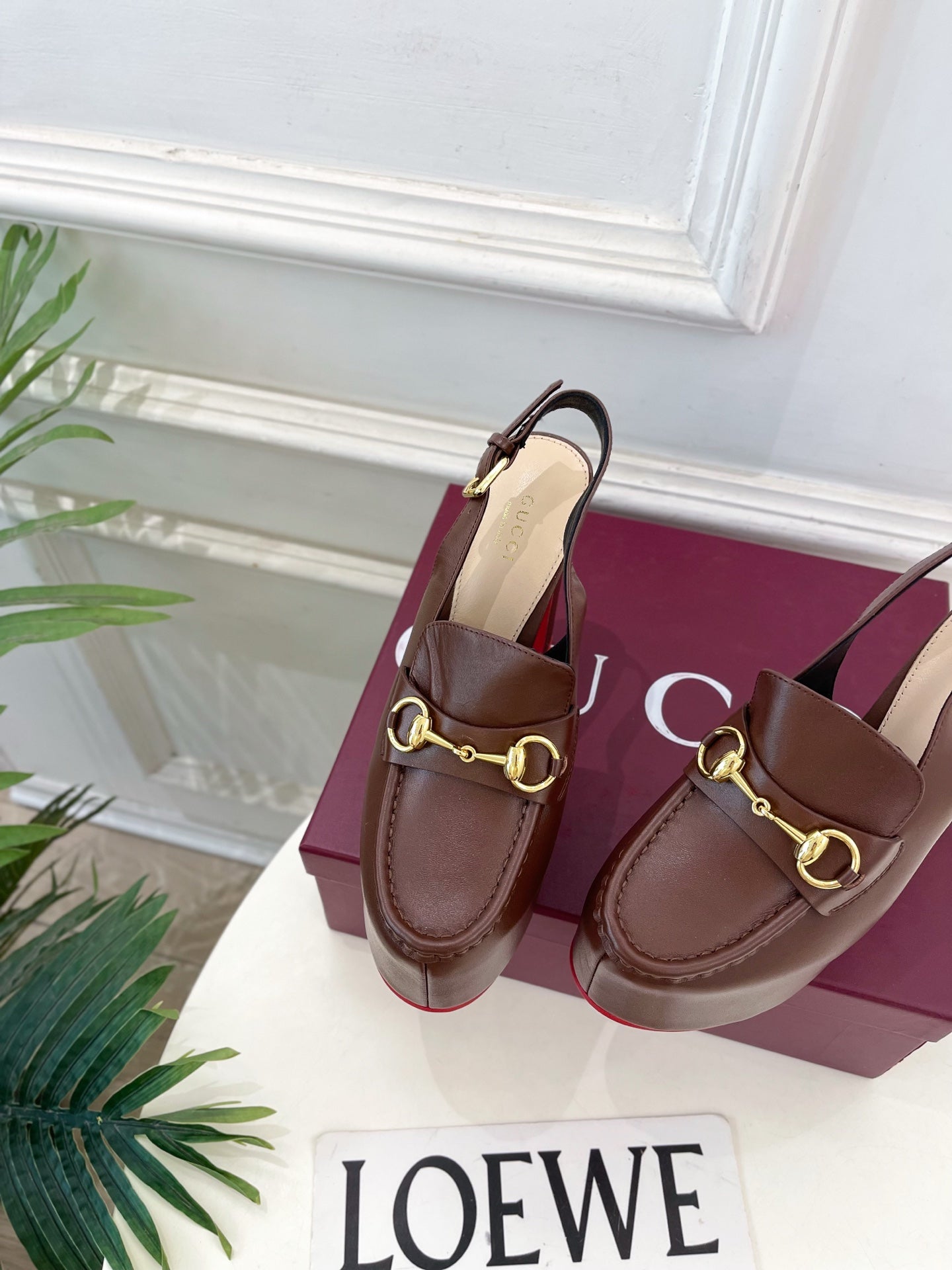 GG 26SS Platform Sandals 130 Brown Sheepskin 640265