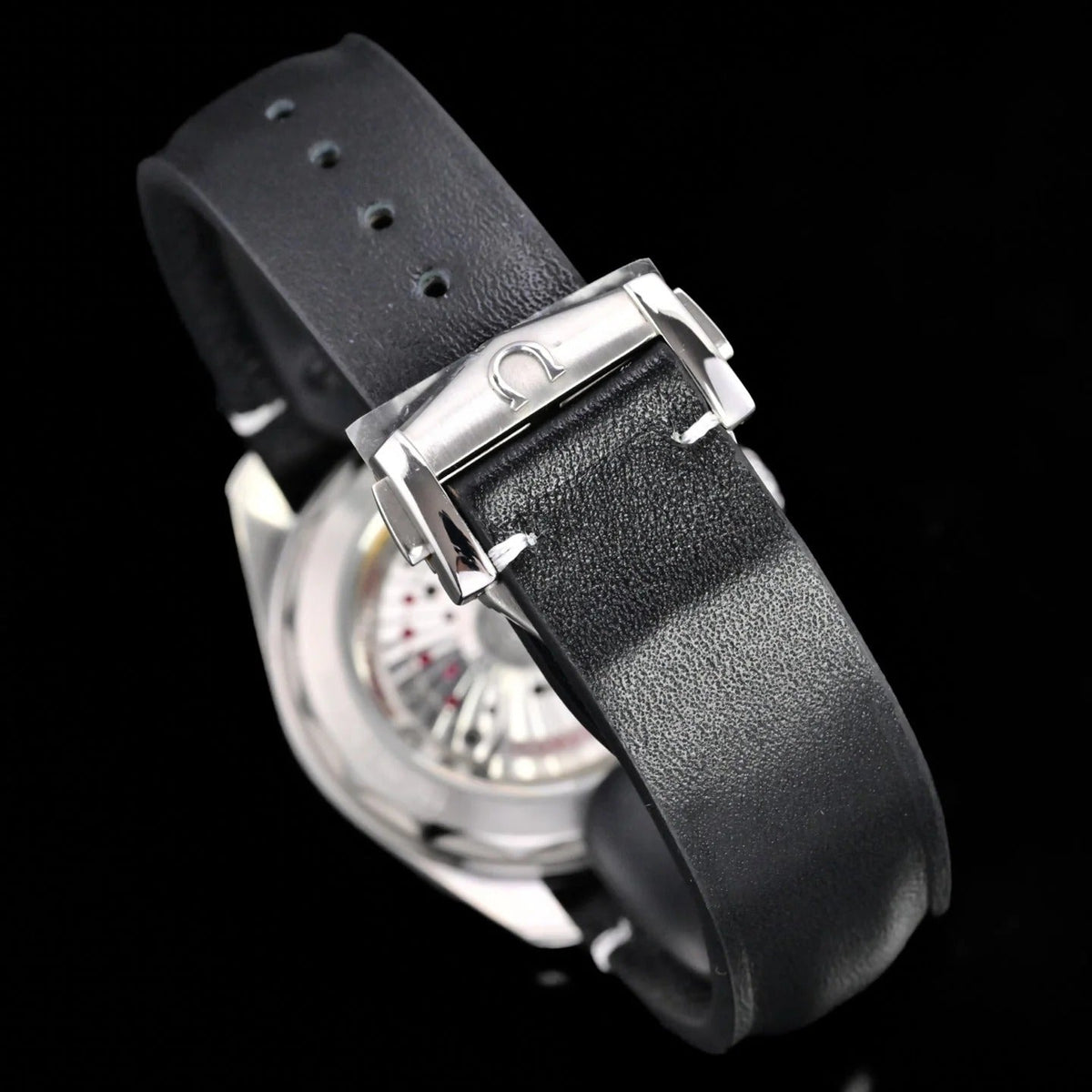Omega Seamaster 150M Aqua Terra Observatory 39mm Black Leather Strap