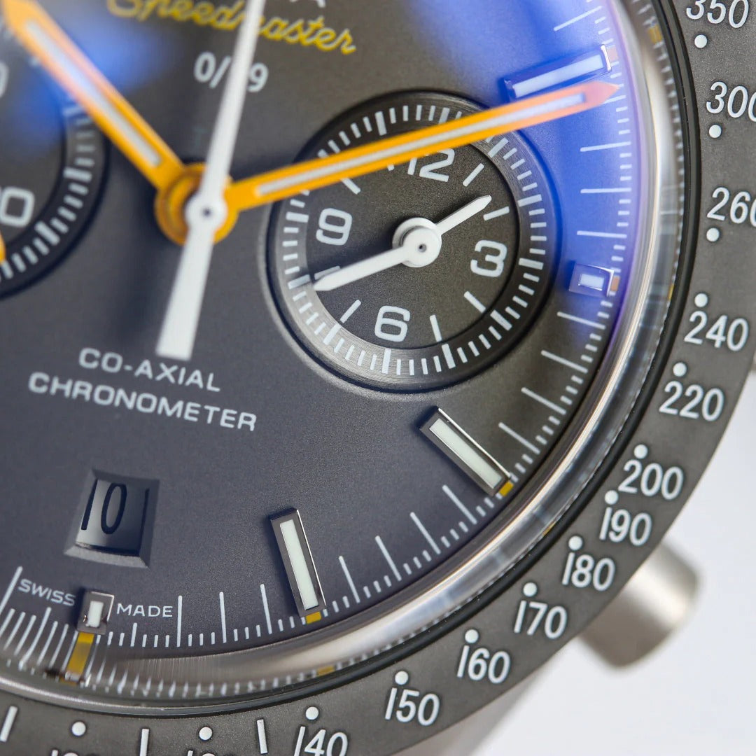 Omega Speedmaster Grey Side of the Moon 44.25mm Green Leather Strap