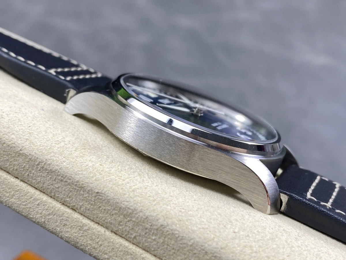 IWC Pilot 40mm Blue Dial Steel Case Navy Blue Leather Strap