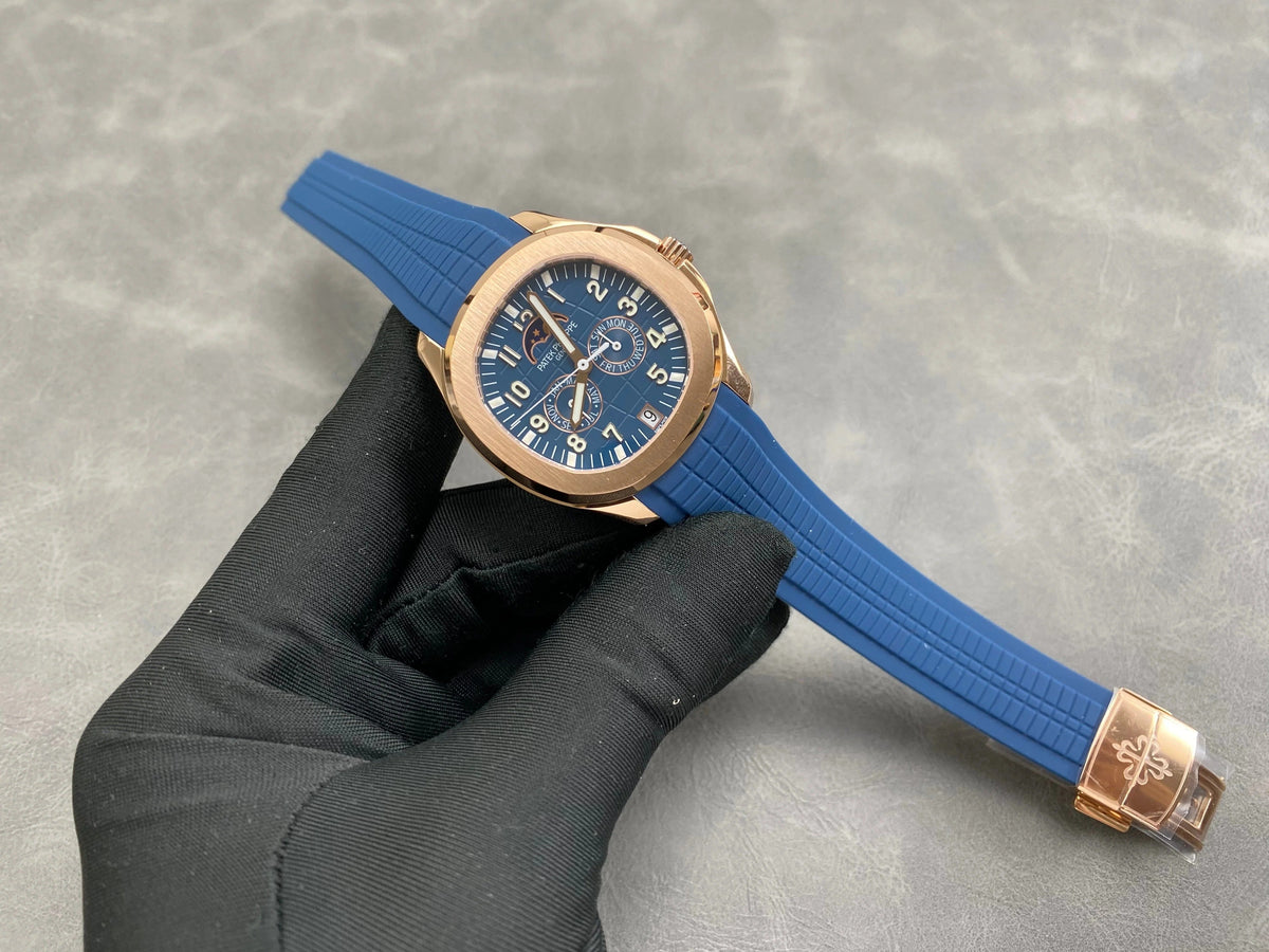 Patek Philippe Aquanaut Luce Annual Calendar 40mm Gold Case Blue Rubber Strap