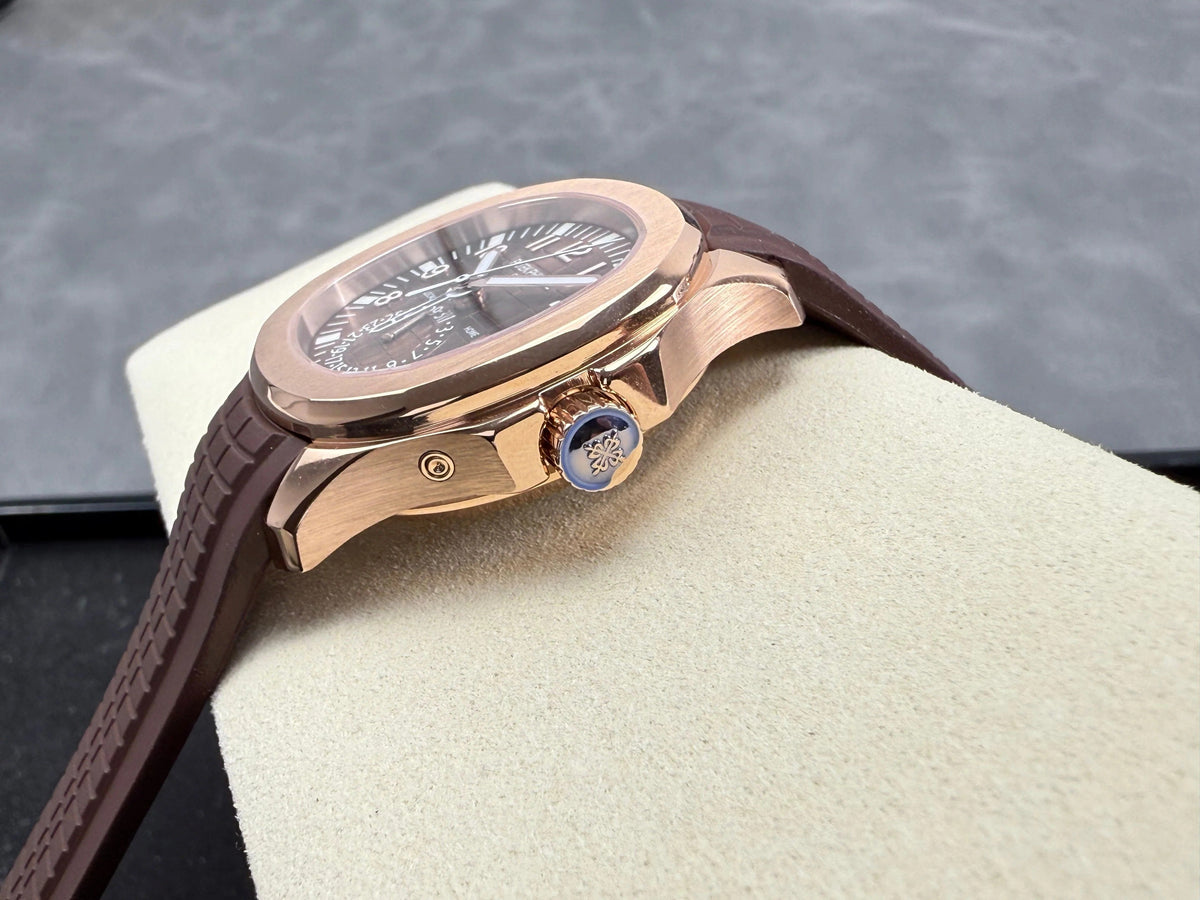 Patek Philippe Aquanaut Travel Time 40mm Brown Dial Rose Gold Case