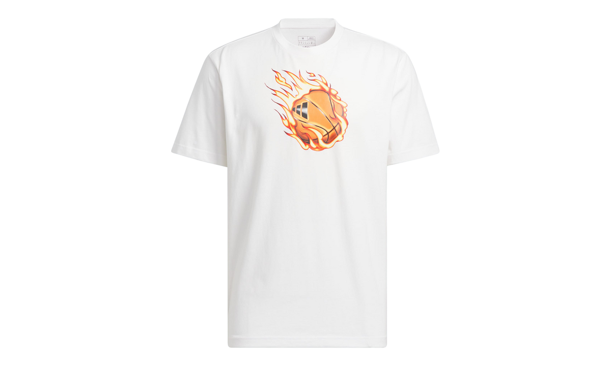 On Fire Basketball Graphic Tee "White" IY1160