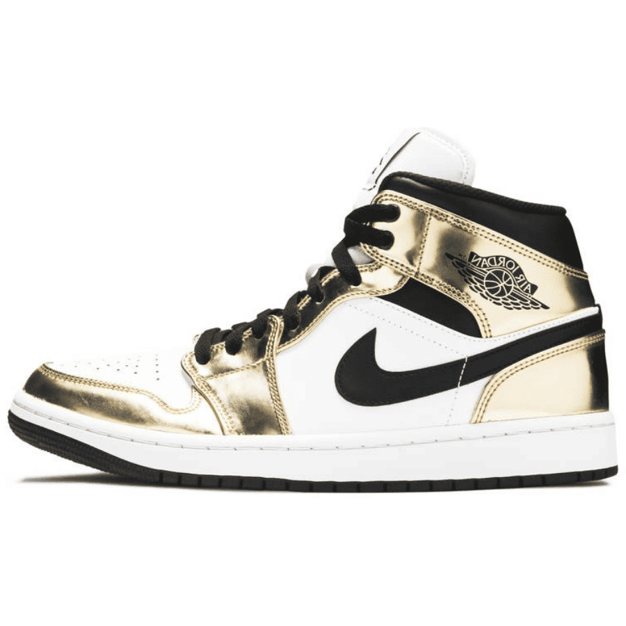 Jordan 1 Mid Metallic Gold Sneakers - Cushioned Stride | Hype Sneaker